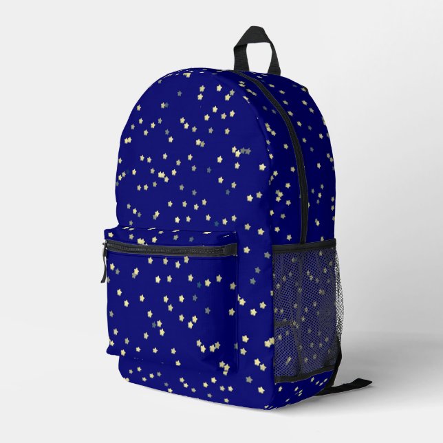 Sac À Dos Imprimé Design Gold Star sur Blue (Coin arrière droit)