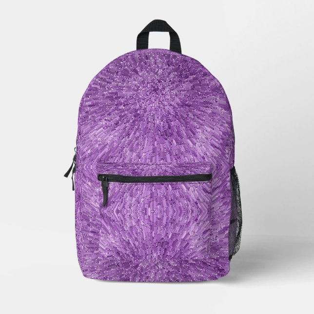 Sac À Dos Imprimé Design moderne et chic en violet avec effet paille (Recto)
