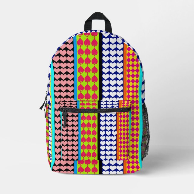 Sac À Dos Imprimé Design Motif moderne Boho Bohemian Stripes (Recto)