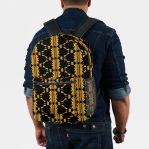 Sac À Dos Imprimé Design noir et bronze