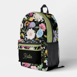 Sac À Dos Imprimé Design ressort floral Découpe verte personnalisée