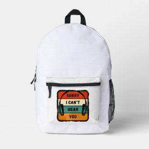 Sac À Dos Imprimé Désolé de ne pas vous entendre - Casques Retro