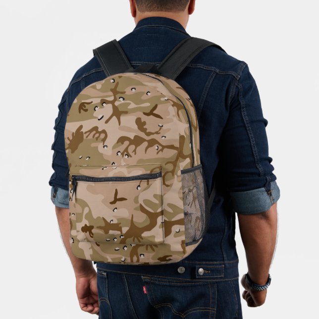 Sac À Dos Imprimé Dessert Camouflage avec galets, Militaire, Armée (Insitu (Modèle))