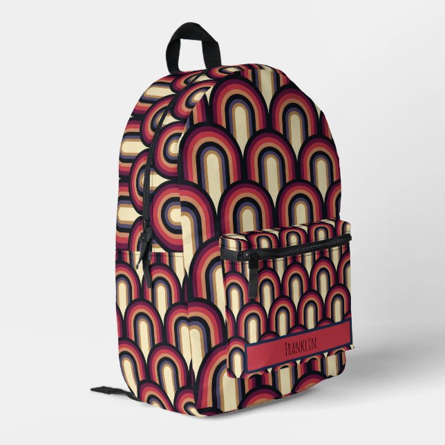 Sac À Dos Imprimé Dessin Abstrait I Nom personnalisé (Coin arrière gauche)