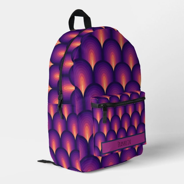 Sac À Dos Imprimé Dessin Abstrait I Nom personnalisé (Coin arrière gauche)