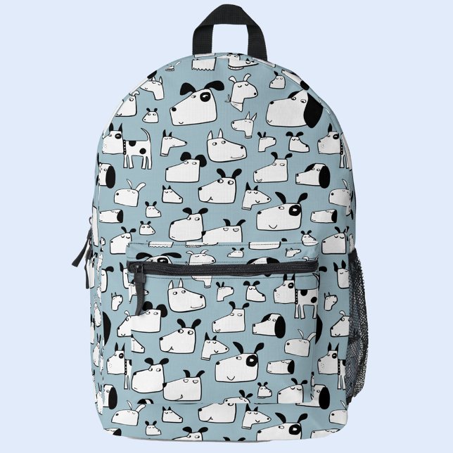 Sac À Dos Imprimé Dessin amusant pour chien (Fun dog cartoon pattern duck egg blue green backpack)