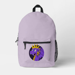 Sac À Dos Imprimé Dessin animé de dragon violet