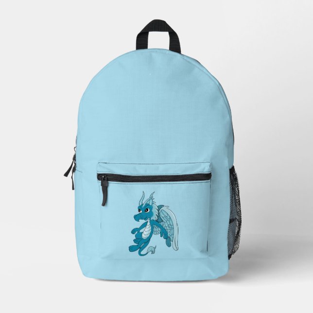 Sac À Dos Imprimé Dessin animé dragon bleu  (Recto)