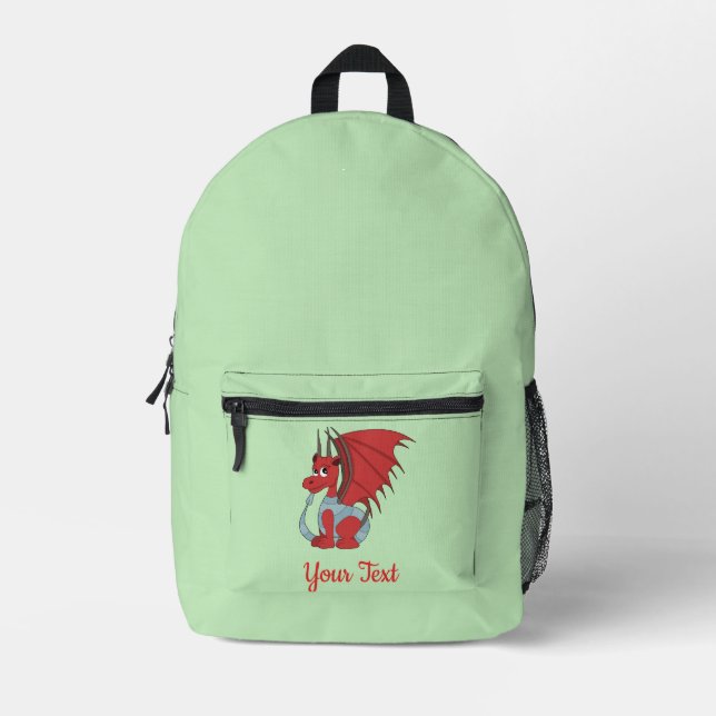 Sac À Dos Imprimé Dessin animé Dragon Rouge  (Recto)
