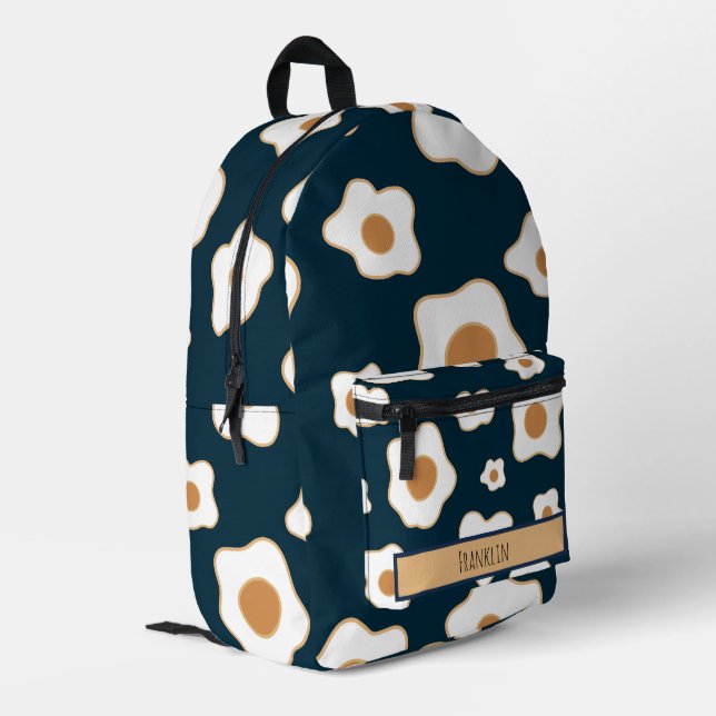 Sac À Dos Imprimé Dessin d'oeuf I Nom personnalisé (Coin arrière gauche)