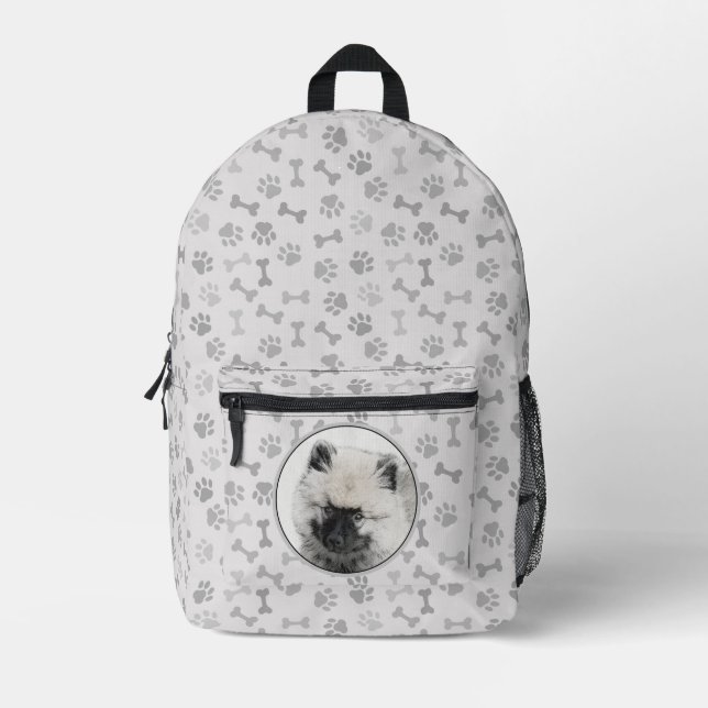 Sac À Dos Imprimé Dessin Keeshond Chiot - Joli dessin original Chien (Recto)