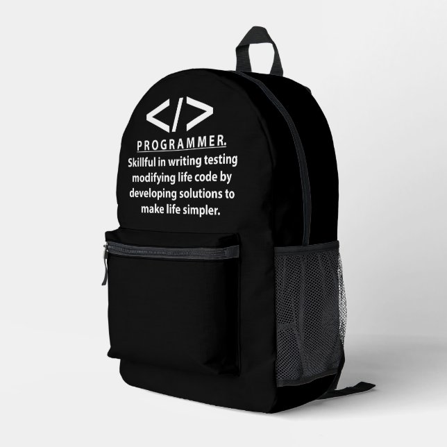 Sac À Dos Imprimé Développeur Codeur Programmeur Développeur (Coin arrière droit)