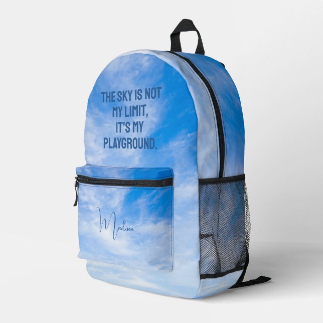 Sac À Dos Imprimé Devis Sky de nom personnalisé (Coin arrière droit)
