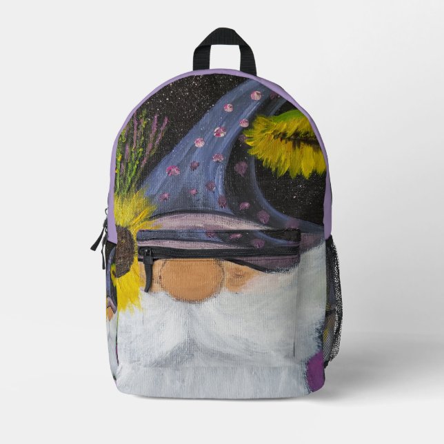 Sac À Dos Imprimé DG Peintures Gnome Tournesol (violet) (Recto)