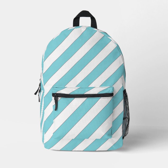 Sac À Dos Imprimé Diagonale (bleu clair) (Recto)
