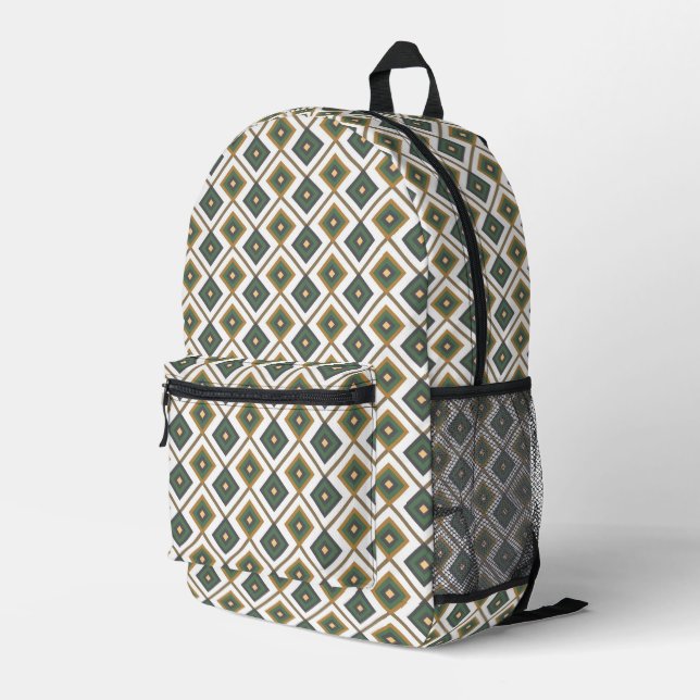 Sac À Dos Imprimé Diamante en vert (Coin arrière droit)