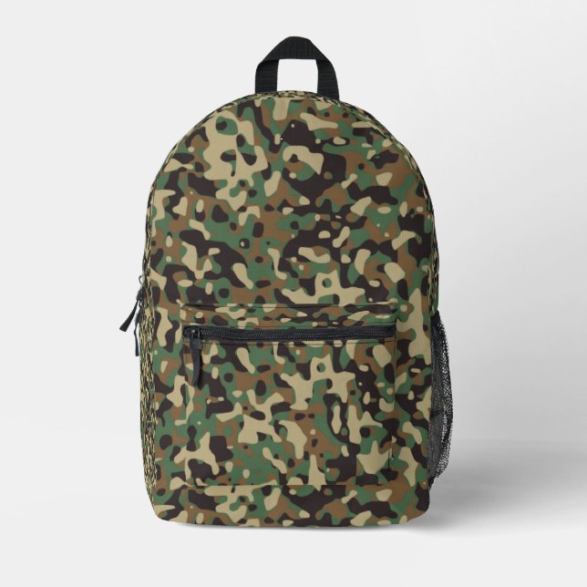 Sac À Dos Imprimé Digital Woodland Military Camouflage Pattern (Recto)