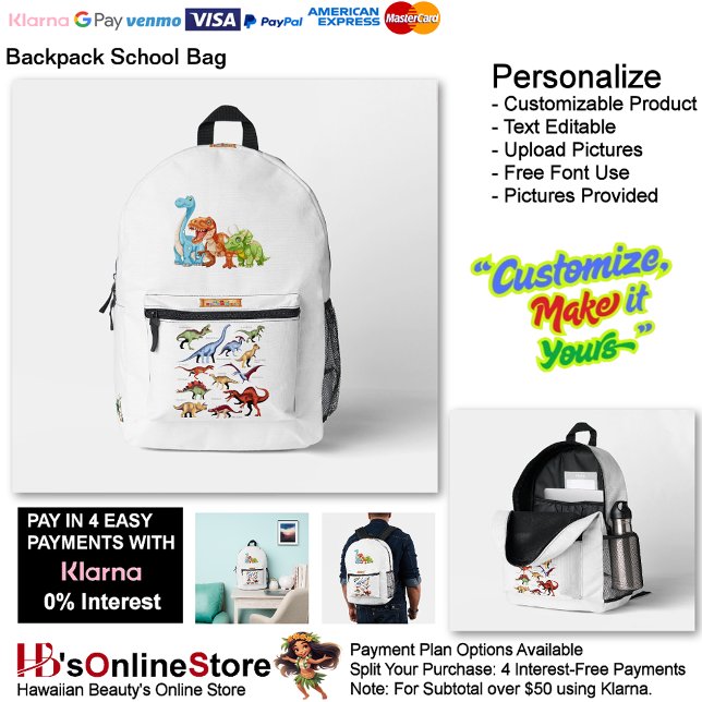 Sac À Dos Imprimé Dino Friends Backpack Print Cut Sew School Bag 3 (Dino Friends Backpack Print Cut Sew School Bag 3.)