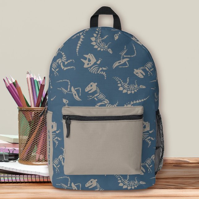 Sac À Dos Imprimé Dinosaur Bones Boys School (A fun dinosaur fossil bones backpack. Great for back to school.)