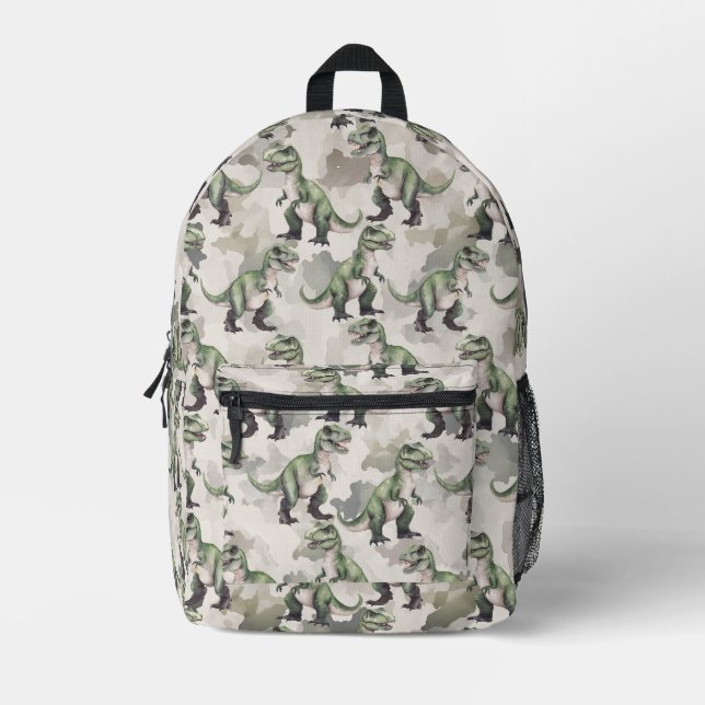 Sac À Dos Imprimé Dinosaur Camouflage Desert Tan Backpack (Recto)