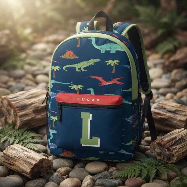 Sac À Dos Imprimé Dinosaur Kids Personalized Monogram  (Créateur téléchargé)