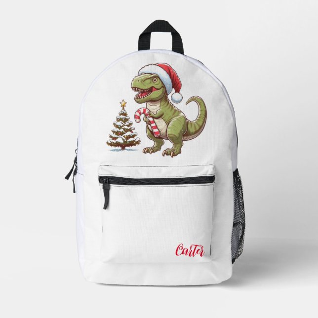 Sac À Dos Imprimé Dinosaure de Noël (Recto)