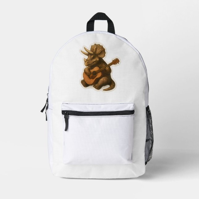 Sac À Dos Imprimé Dinosaure Jouer Guitare (Recto)