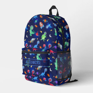 Sac À Dos Imprimé Dinosaures à l'aquarelle astronautes dans l'espace