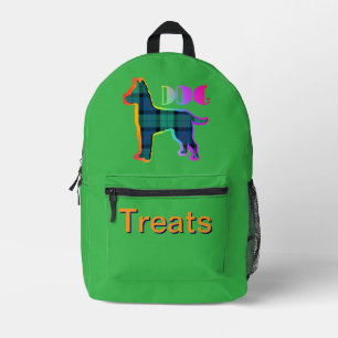 Sac À Dos Imprimé DOG Traite Chien Propriétaire Animaux verts Plaid