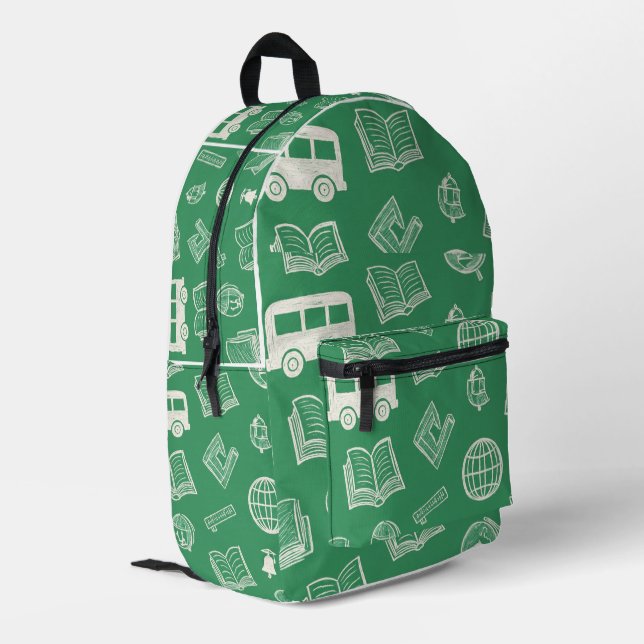 Sac À Dos Imprimé Doodle écolier vert (Coin arrière gauche)