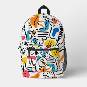 Sac À Dos Imprimé Doodles dessinés à la main Jouer Motif