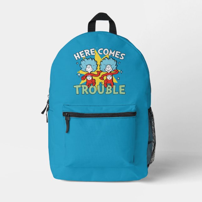 Sac À Dos Imprimé Dr. Seuss | Chose Un Chose Deux Les Ennuis Arriven (Recto)