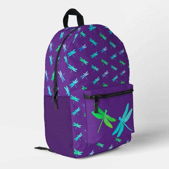Sac À Dos Imprimé Dragonfly Purple Enfants brillants (Coin arrière gauche)
