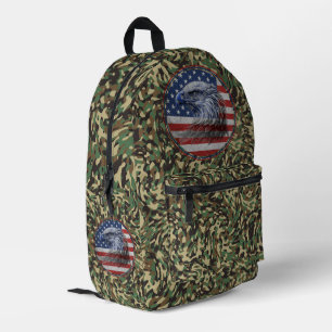 Sac À Dos Imprimé Drapeau américain camouflage aigle en détresse vin
