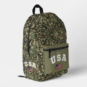 Sac À Dos Imprimé Drapeau américain des États-Unis Patriotique Vétér