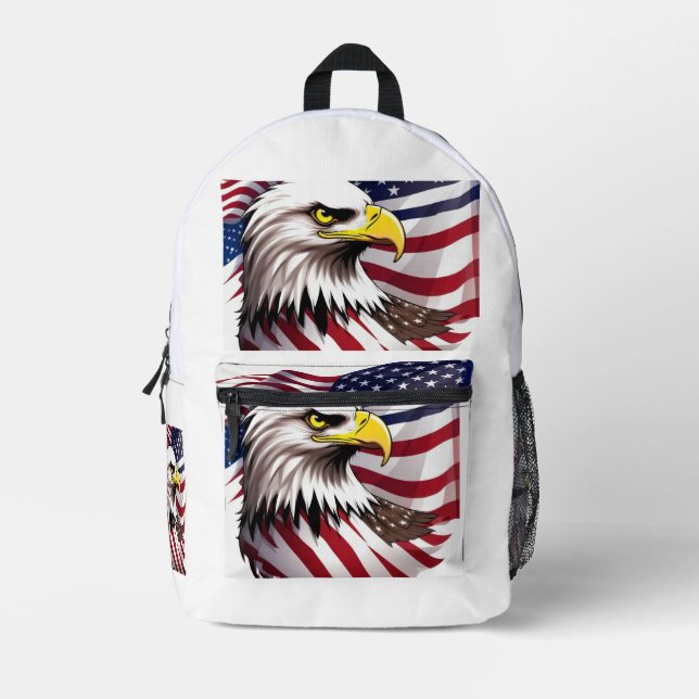 Sac À Dos Imprimé Drapeau américain et conception d'aigle (Recto)