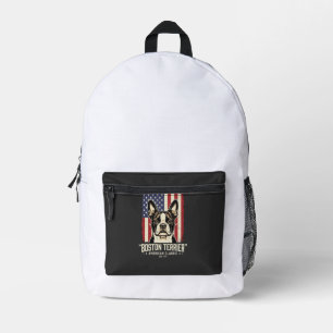 Sac À Dos Imprimé Drapeau Classique Américain Boston Terrier