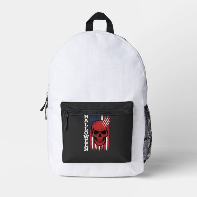 Sac À Dos Imprimé Drapeau crâne Halloween Vector Design_1 (Recto)