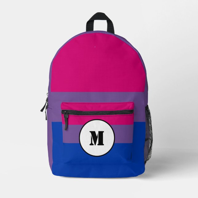 Sac À Dos Imprimé Drapeau de bisexualité personnalisé (Recto)
