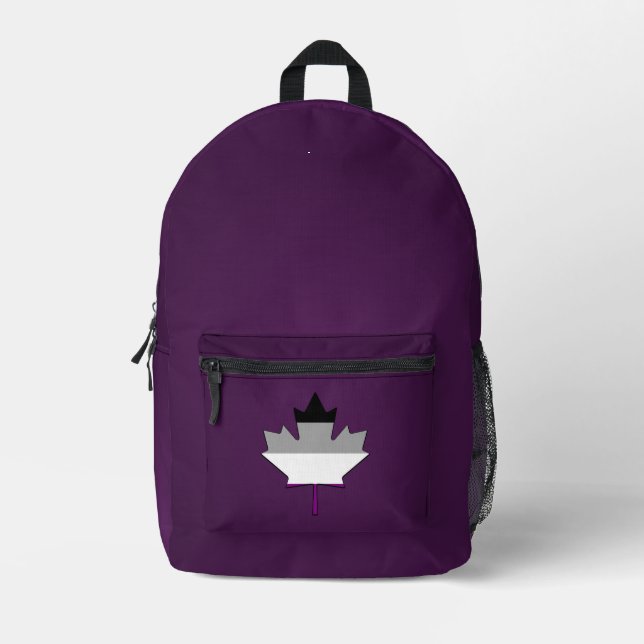 Sac À Dos Imprimé Drapeau de la fierté de l'aséxualité en feuille d' (Recto)