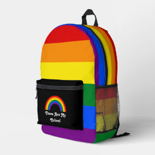 Sac À Dos Imprimé Drapeau de la fierté LGBT et arc-en-ciel avec text