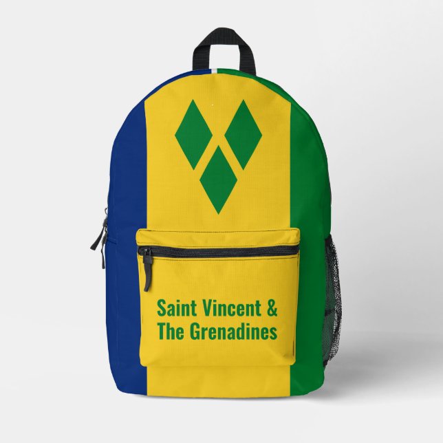 Sac À Dos Imprimé Drapeau de Saint-Vincent-et-les Grenadines Vincy (Recto)