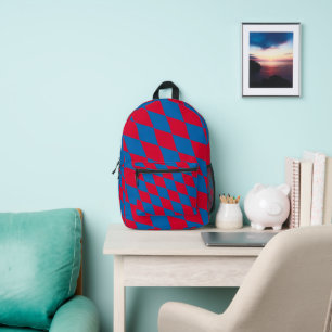Sac À Dos Imprimé Drapeau diamant Bavière bleu et rouge Motif