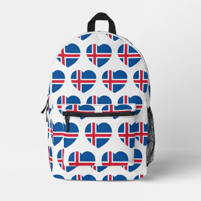 Sac À Dos Imprimé Drapeau du cœur de l'Islande (Recto)