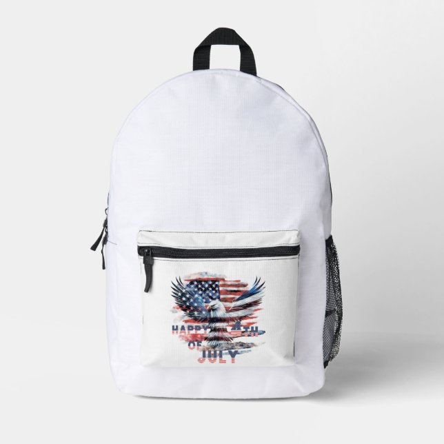Sac À Dos Imprimé Drapeau et aigle des États-Unis. Indépendance (Recto)