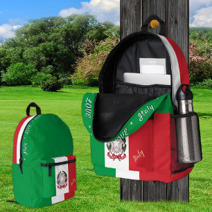 Sac À Dos Imprimé Drapeau italien, Emblème, patriotes, Italie