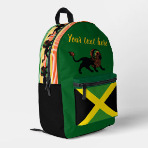 Sac À Dos Imprimé Drapeau noir Rasta Lion Jamaïque Design