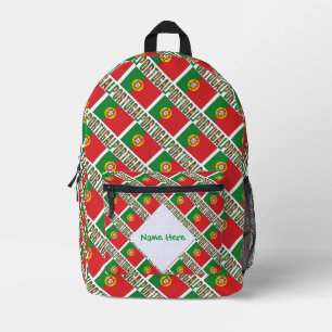 Sac À Dos Imprimé Drapeau portugais portugais personnalisé en mosaïq