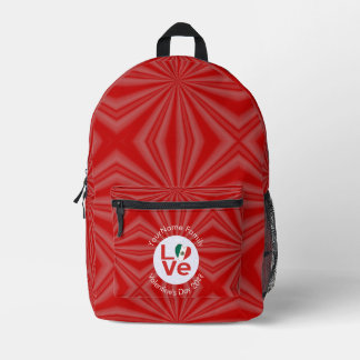 Sac À Dos Imprimé Drapeau Red LOVE mexicain personnalisé