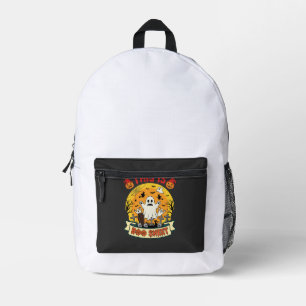 Sac À Dos Imprimé Drôle de feuille de Boo Halloween Fantôme Cimetièr